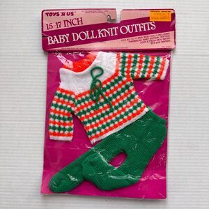 Vintage Doll Outfit 15-17 Inch Babydoll Sweater Top Pants Set Retro Toys R Us